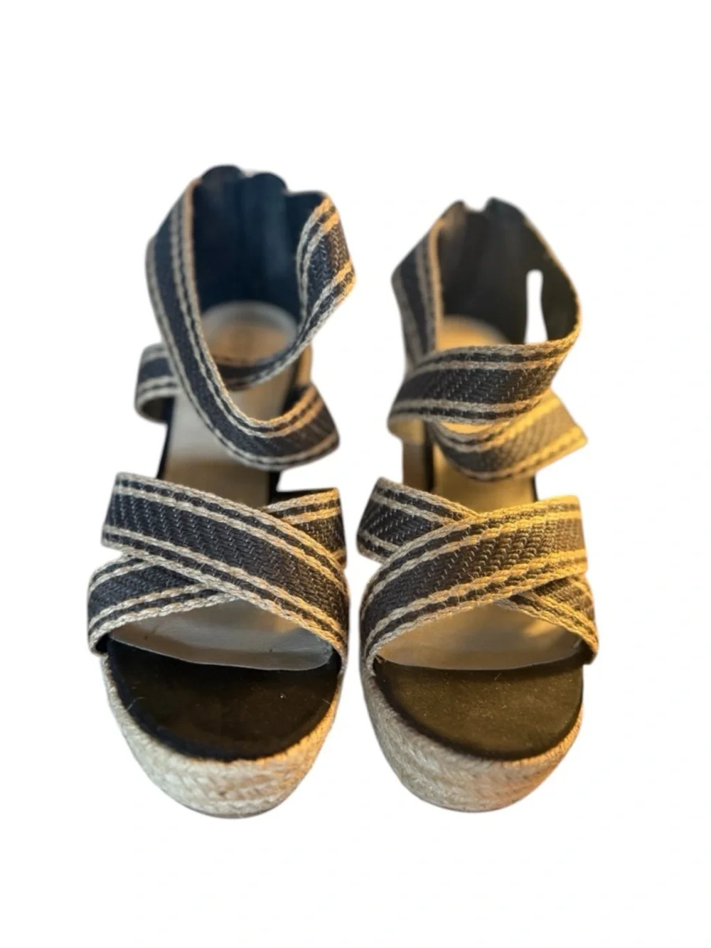 WEEKEND SALE! Cato Espadrille Wedge Sandals Strappy Zip Back Neutral Boho